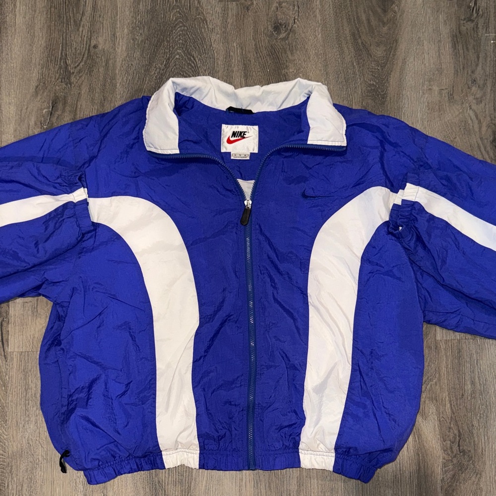 Nike Royal Blue and White Track Jacket